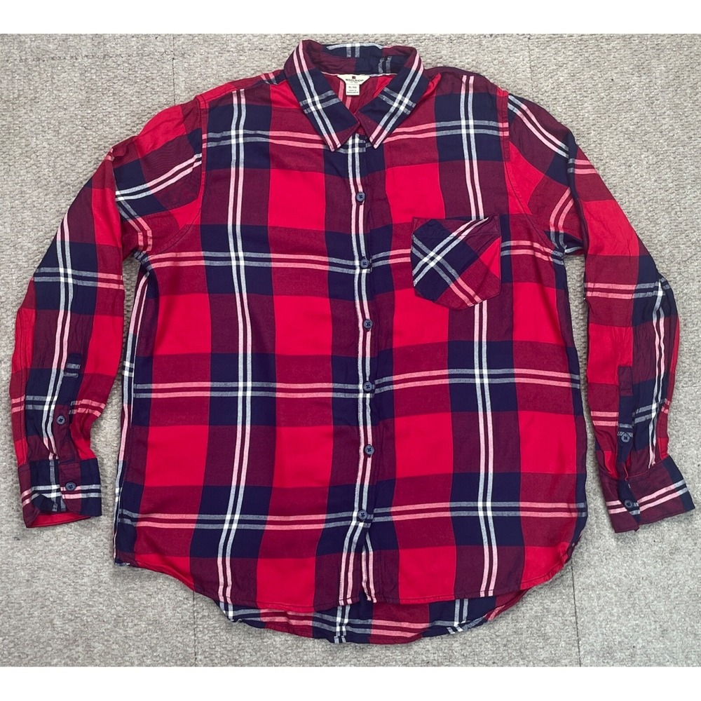 Woolrich Button Up Long Sleeve Women's Plaid Flannel Shirt Size XL‎